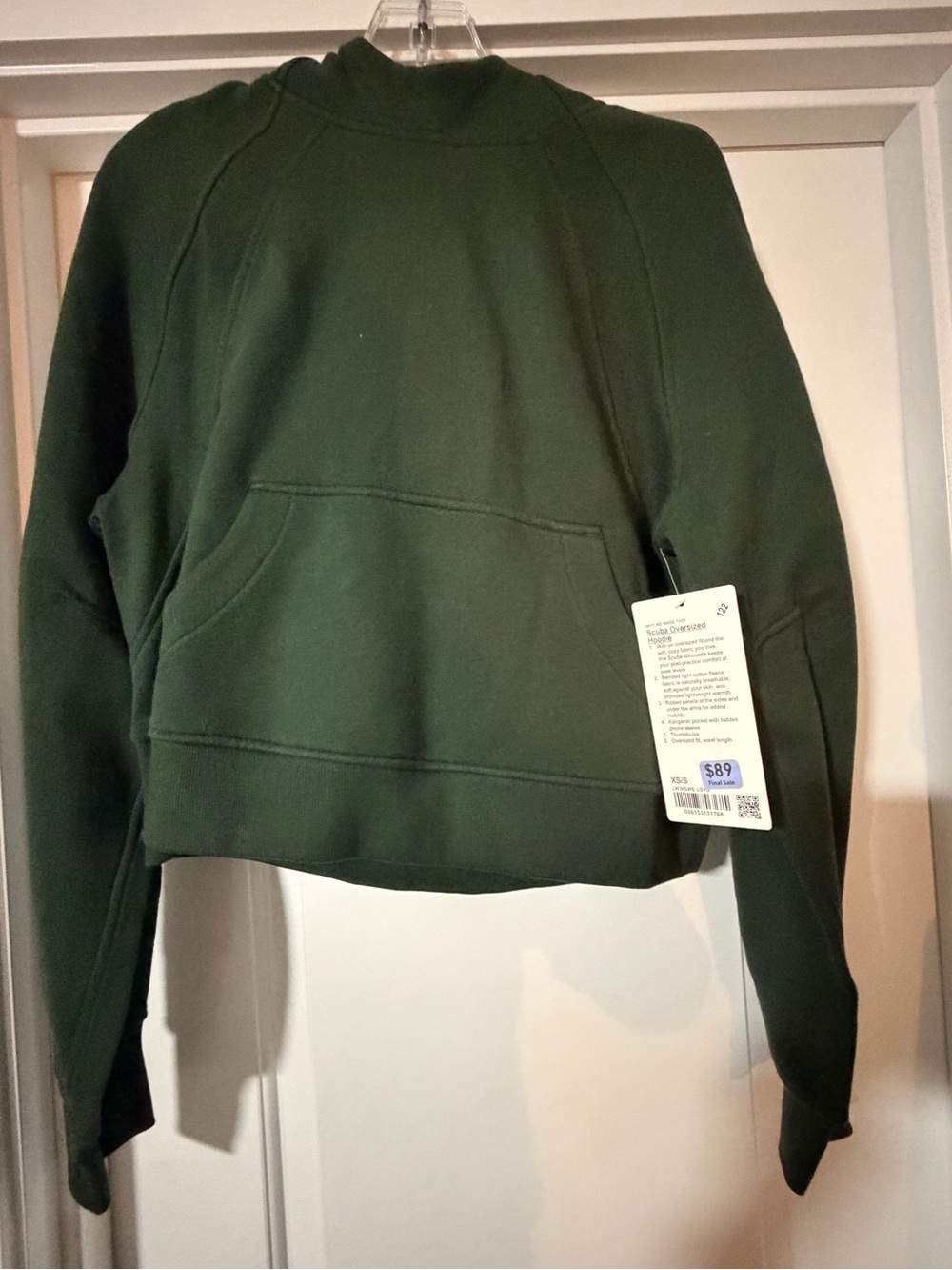 lululemon athletica Dark Green Cropped Pullover Sweatshirt